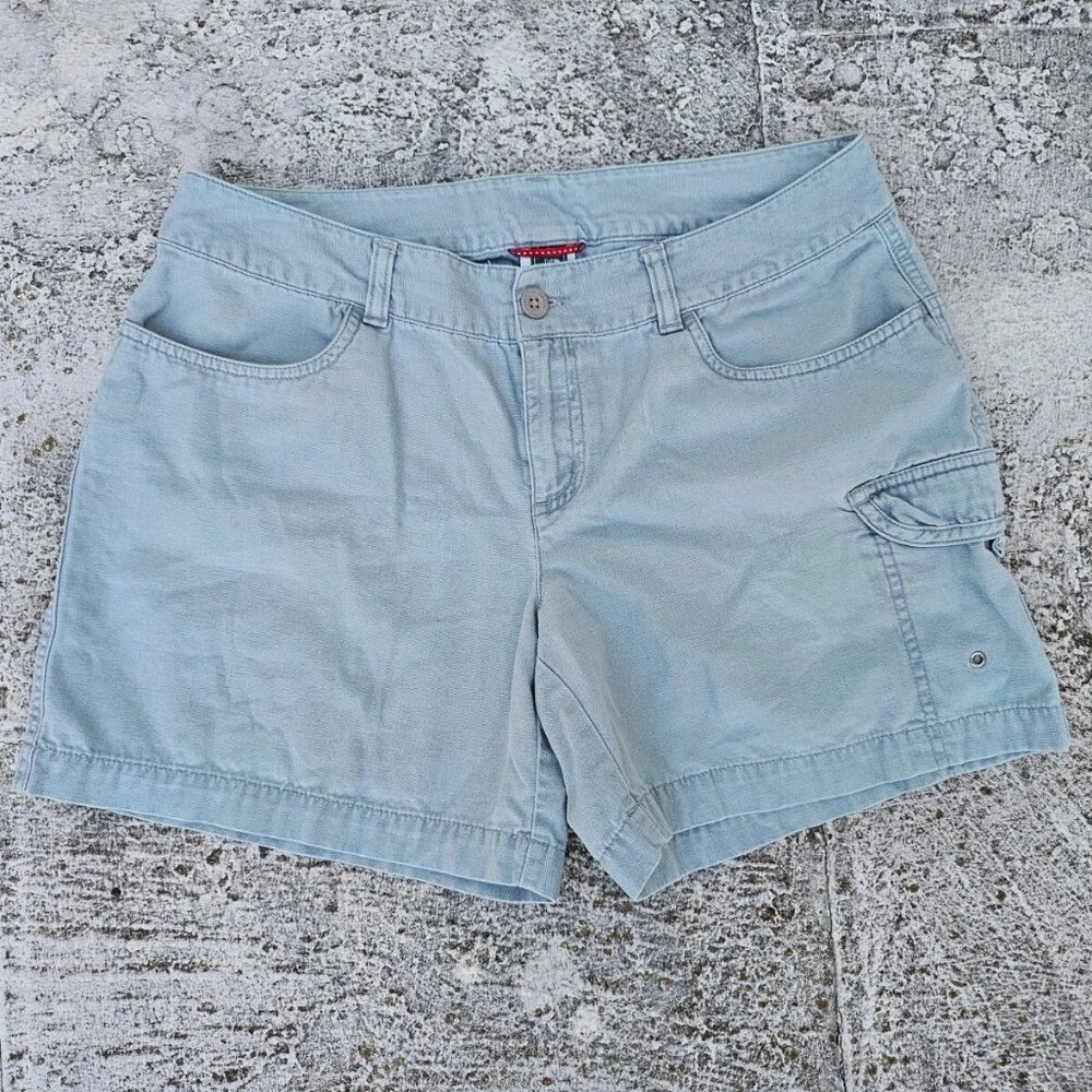 The North Face Women Shorts Light Blue Cotton Denim Shorts Size 10 Regular